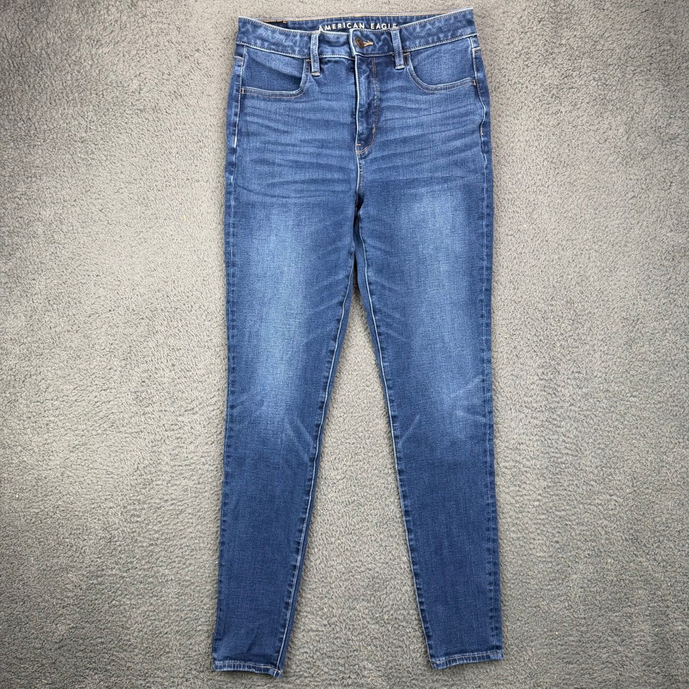 American‎ Eagle Dream Jean Super Hi-Rise Jegging Dark Wash Skinny Size 6 Long